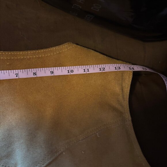 Ballymoor Vintage 70s Mens Genuine Leather Sherpa lined Western Cowboy Vest sz S - Picture 12 of 12